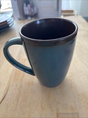 Home Trends Dark Teal/Brown Ceramic Coffee Mug - Classic Home Dining